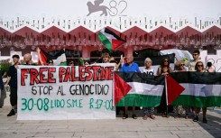  Protesters have called on the festival to take a firm stand against the war in Gaza.