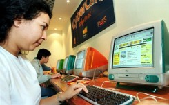 Once upon a time: Logging on to AOL at a Sao Paulo cybercafe in 1999