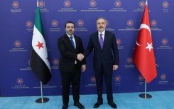 Syrian Foreign Minister Asaad al-Shaibani, seen on the left, and his Turkish counterpart Hakan Fidan have met frequently since the ouster of Bashar al-Assad in December