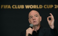 FIFA President Gianni Infantino speaking at the Club World Cup. Infantino on Monday condemned alleged racist abuse which took place at two German Cup matches over the weekend.