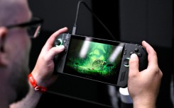 Putting Microsoft's Xbox ROG Ally through the paces at the Gamescom fair in Cologne, Germany