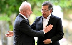 Colombia's President Gustavo Petro and Brazil's President Luiz Inacio Lula da Silva at a summit in Bogota in August