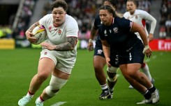 England prop Hannah Botterman runs in the hosts' second try in their 65-7 win over the United States in a Pool A match of the Women's Rugby World Cup at Sunderland's Stadium of Light