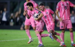 Inter Miami star Lionel Messi celebrates after converting a penalty in a Leagues Cup semi-final victory over Orlando City