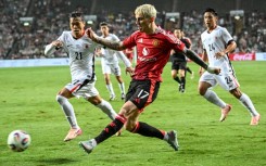 Alejandro Garnacho in action for Manchester United in a friendly in Hong Kong