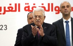 Palestinian Authority President Mahmoud Abbas attends the 32nd Palestinian Liberation Organization (PLO) Central Council session in Ramallah on April 23, 2025