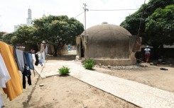 The homes were made by inflating a giant balloon and spraying it with a concrete solution