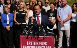 Bradley Edwards, an attorney representing victims of Jeffrey Epstein, addresses a news conference at the US Capitol