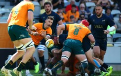 Australia's Nic White (C) was among the try scorers against Argentina