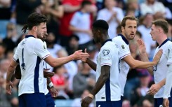 England's Declan Rice (L) was on the scoresheet against Andorra