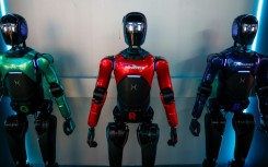 Robots on display at the stand of Chinese electronics manufacturer Hisense at the IFA tech show