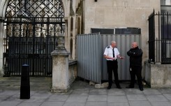 The new Banksy work at the Royal Courts of Justice was quickly covered up