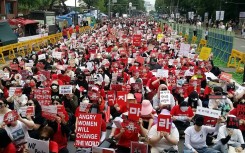 South Korean women protesting against spycam pornography in Seoul in 2018. Massive women's rights protests in the country have led to victories on issues ranging from abortion access to tougher penalties for spycam crimes