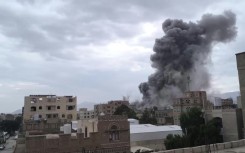 Heavy smoke after Israeli strikes on Huthi armed forces building in Sanaa