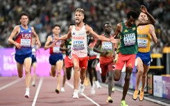 Jimmy Gressier (C) outsprints his rivals for the win