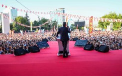 CHP leader Ozgur Ozel said the crowd had gathered to 'stand against the (judicial) coup'
