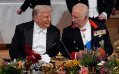 US President Donald Trump and Britain's King Charles III attend a state banquet at Windsor Castle