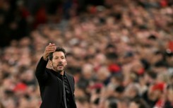 Atletico Madrid manager Diego Simeone was sent off at Anfield