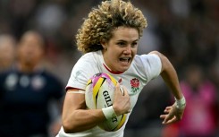 Ellie Kildunne scores England's fourth try in their 69-7 World Cup Pool A win over the United States