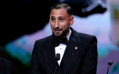 Gianluigi Donnarumma received the Yashin Trophy for the best male goalkeeper at the Ballon d'Or awards ceremony