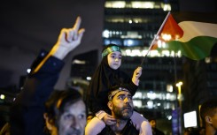 Protesters around the world held rallies on Thursday condemning Israel's interceptions and urging greater sanctions