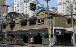 A view of the facade of Ministrao Bar in São Paulo which was closed following an operation investigating the sale of alcoholic beverages contaminated with methanol.