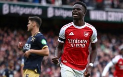 Bukayo Saka scored as Arsenal moved top of the Premier League