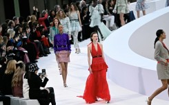 Models at the Chanel Haute-Couture show in Paris in January