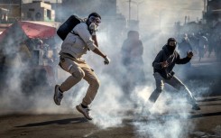 Security forces fired tear gas at protesters