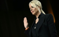 US Attorney General Pam Bondi is sworn in as she testifies during a Senate Judiciary Committee hearing on oversight of the Department of Justice on October 7, 2025
