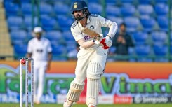 India's KL Rahul watches the ball after playing a shot during the fourth day of the second and final Test