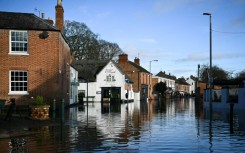 Quorn, in central England, was flooded after heavy snow and rain in January