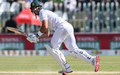 Markram playing a shot in the second Test against Pakistan