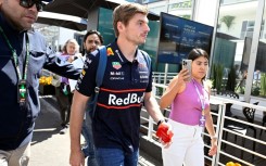 Max Verstappen arrives at the paddock ahead of this weekend's Mexico City Grand Prix