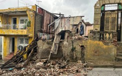 A home damaged as Melissa passed through Santiago de Cuba, Cuba