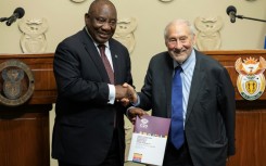 Leading economist Joseph Stiglitz handed the report on global inequality to President Cyril Ramaphosa