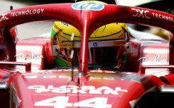 Lewis Hamilton stops in the pits in Sao Paulo during another say of Ferrari struggles