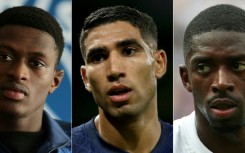 Paris Saint-Germain have been hit by injuries to key players (from L) Nuno Mendes, Achraf Hakimi and Ousmane Dembele