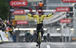 Denmark's Jonas Vingegaard kicked for home on the final lap to win the Saitama Criterium in Japan