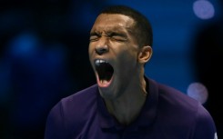 Felix Auger-Aliassime celebrates after beating Ben Shelton