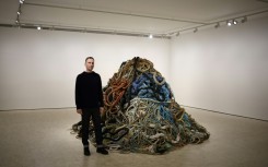 Artist David Shrigley and his team gathered discarded pieces of ropes from fishermen, climbing centres and docks across Britain