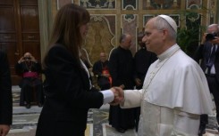 Pope Leo meets film stars at Vatican