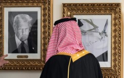 Trump showed the Saudi leader a new gallery of presidential portraits -- including one portraying his Democratic predecessor Joe Biden as an autopen
