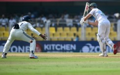 South Africa's Aiden Markram (R) plays a shot during the first day of the second Test