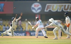 India's Sai Sudershan dives for the ball in the second Test