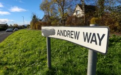 One of the nameplates still bearing the ex-prince's name was daubed with black paint several months ago, according to residents