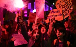 The protest passed off without incident