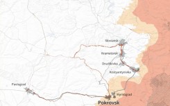 Graphic showing the battle for Pokrovsk, logistics hub of the Ukrainian army, showing Russian-controlled zones nearby