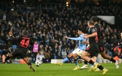 Manchester City midfielder Tijjani Reijnders in action against Bayer Leverkusen in the Champions League