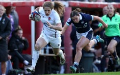Abby Dow (L) scored 50 tries in just 59 women's rugby Tests for England